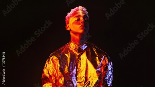 Obraz na płótnie Stylish y2k foil shirt fashion w salonie