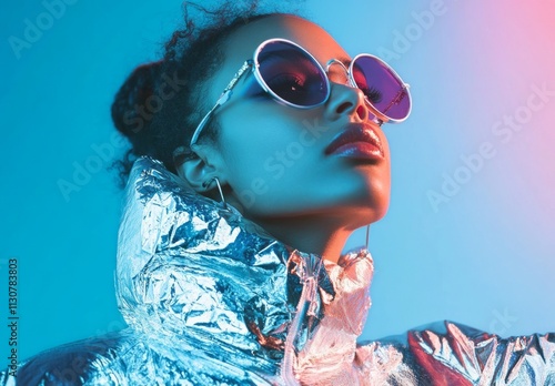 Obraz na płótnie Trendy Gen Z foil fashion y2k w salonie