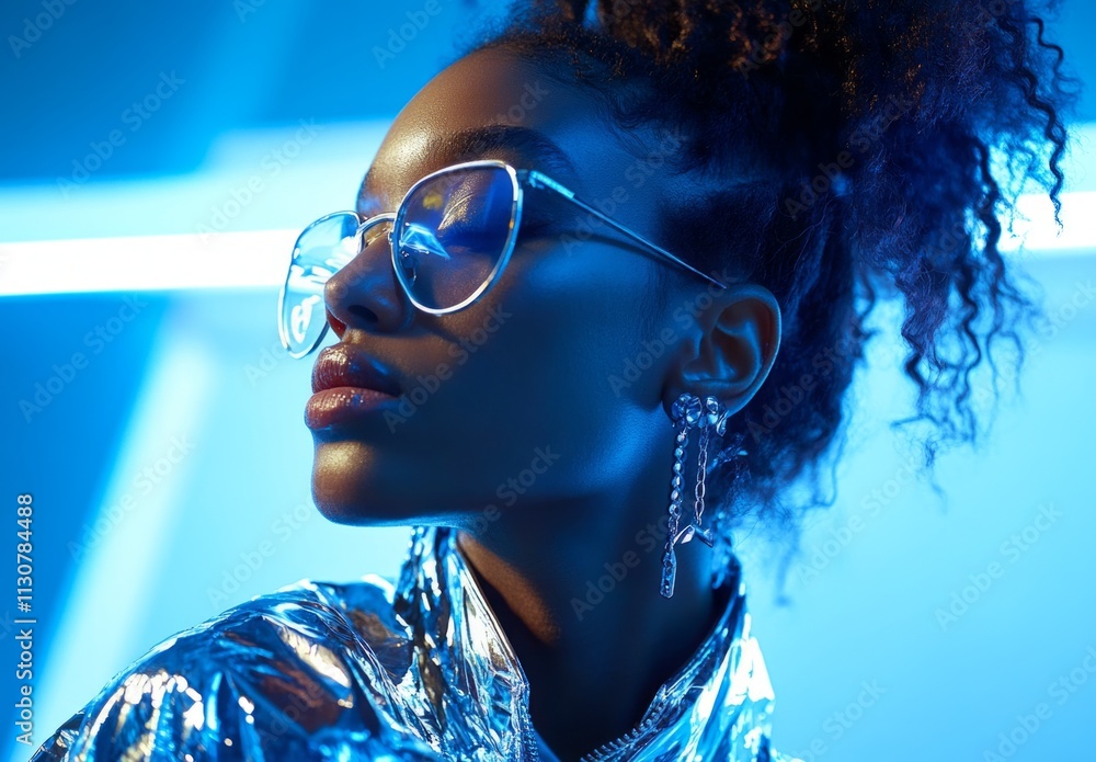Gen Z fashion foil and glasses y2k style