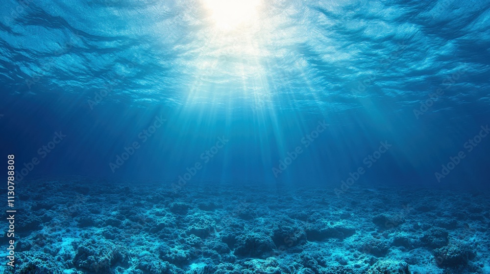 Fototapeta premium serene underwater scene with sunlight filtering through water