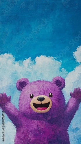 Purple teddy bear Hurray