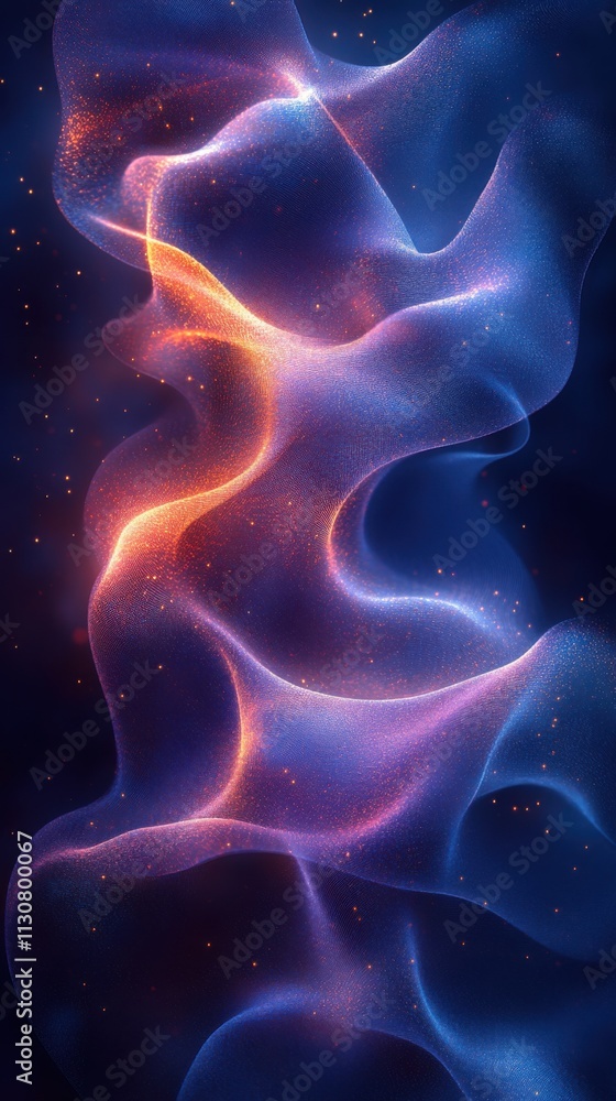 Fototapeta premium Abstract waves of color blend in a mystical, ethereal composition.