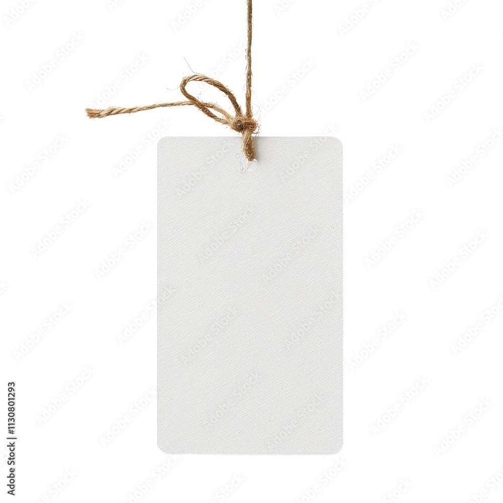 Fototapeta premium Empty rectangular label white flat paper isolated on transparent background