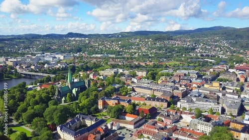 Trondheim aerial panoramic view, Norway photo