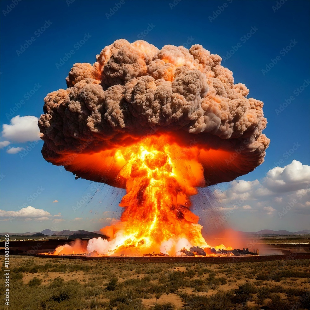 large mushroom cloud explosion