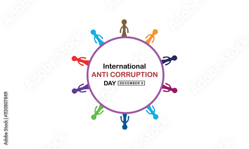 International Anti-Corruption Day Vector Illustration L,ine Art With Text Anti Corruption.