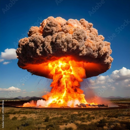 Obraz na płótnie large mushroom cloud explosion w salonie