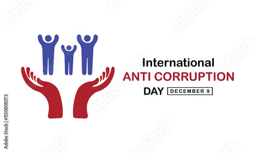 International Anti-Corruption Day Vector Illustration L,ine Art With Text Anti Corruption.