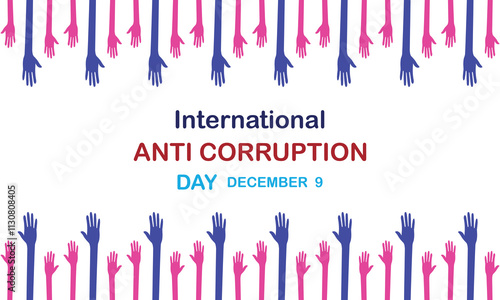 International Anti-Corruption Day Vector Illustration L,ine Art With Text Anti Corruption.