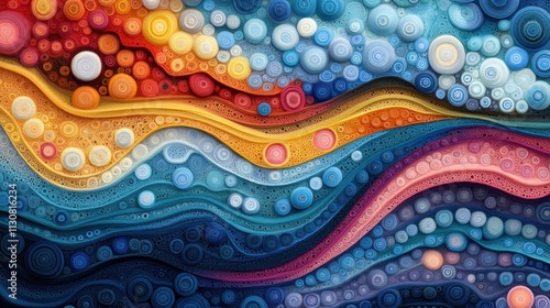 Explore the mesmerizing layers of evolving structures forming dynamic landscapes, symbolizing change and creativity in this abstract art piece Discover vibrant colors and intricate patterns that