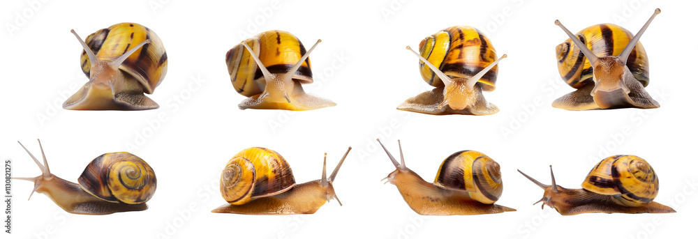 Fototapeta premium Colorful snail on a white isolate background.