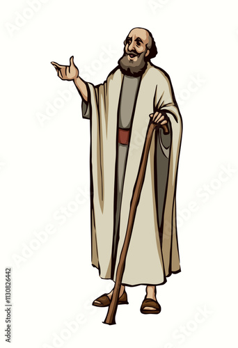 Ancient Jewish preacher. Vector drawing