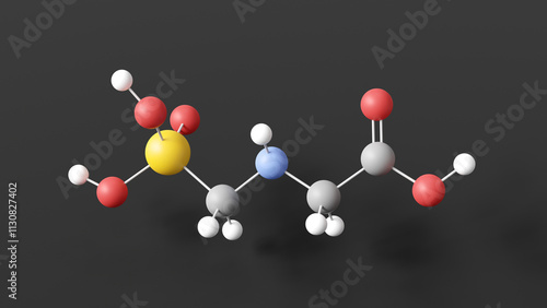 glyphosate molecule 3d, molecular structure, ball and stick model, structural chemical formula herbicide photo