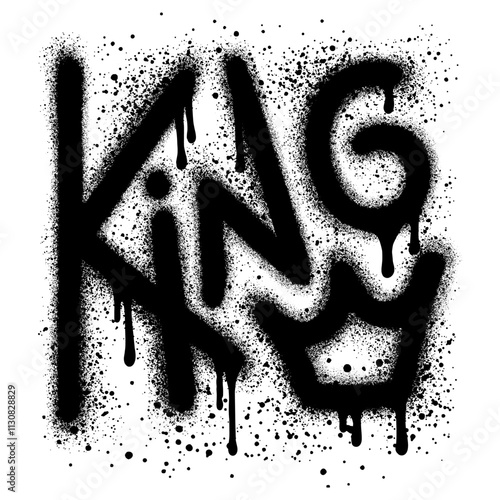 graffiti King text sprayed in black over white. photo