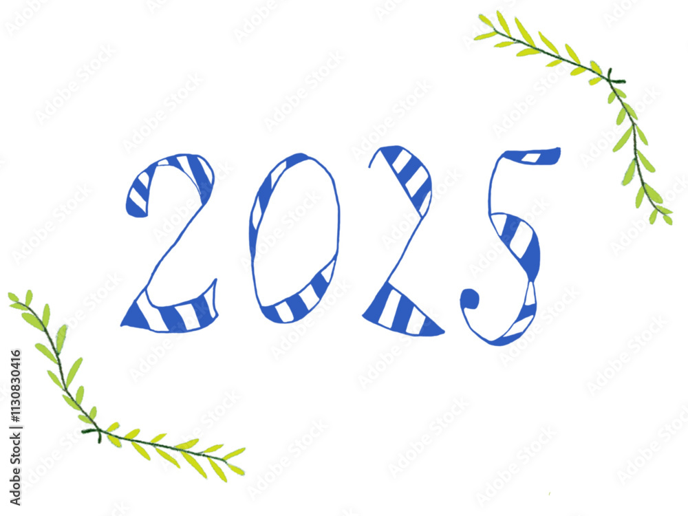 Fototapeta premium 2025 digital design greek style new year