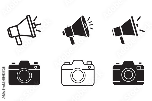 Outline isolated signs for mobile and web. High quality pictograms.