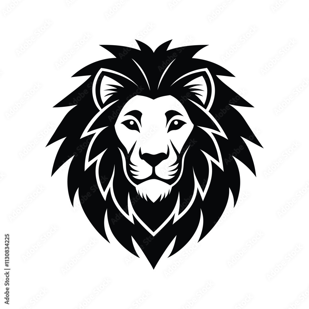 Fototapeta premium Lion Head Silhouette Vector Illustration