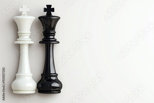 Stylish Elegant Chess Kings White Black Game Strategy Leadership Authority Minimalist Design