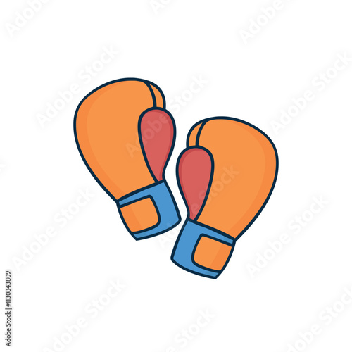 Boxing Gloves Clip Art Vector Collection, Boxing Gloves Sport Isolated Equipment, Boxer Drawing Abstract Boxing Gloves Outline Icon symbol Vector Outline, gloves Clip Art Silhouette Set