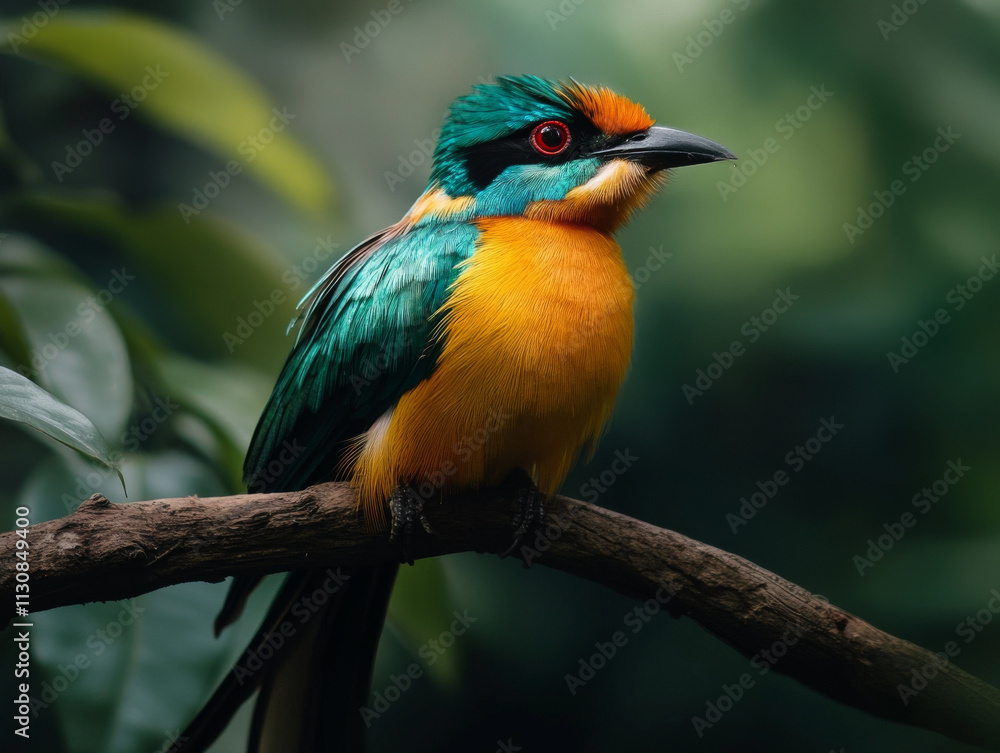 Obraz premium A detailed image of a rare bird species in its natural habitat, captured during a birdwatching expedition in a remote region.