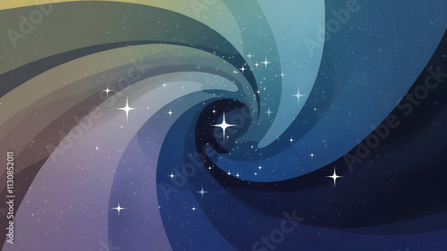 A gradient design illustration with a swirl of colors from light blue at the top to dark blue at the photo