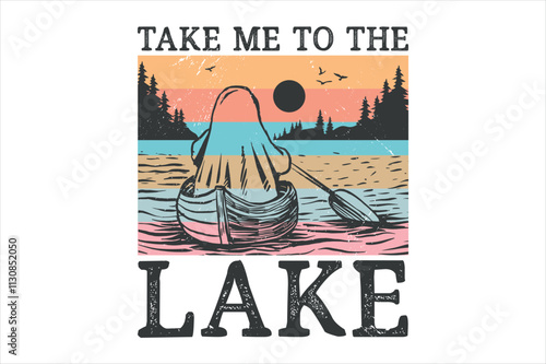 Summer T shirt Design, Retro, Summer Lake, Sublimation photo