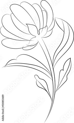 Designed with an iris flower in the style of Art Nouveau. Beautiful iris flower vintage floral composition