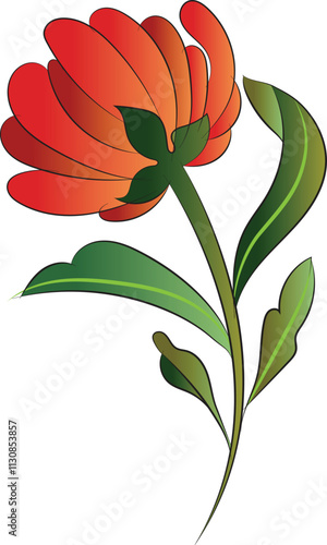 Designed with an iris flower in the style of Art Nouveau. Beautiful iris flower vintage floral composition