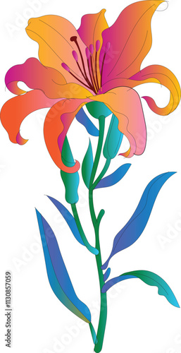 Designed with an iris flower in the style of Art Nouveau. Beautiful iris flower vintage floral composition