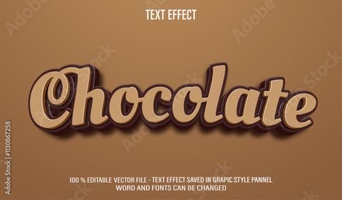 Chocolate 3d editable text effect style