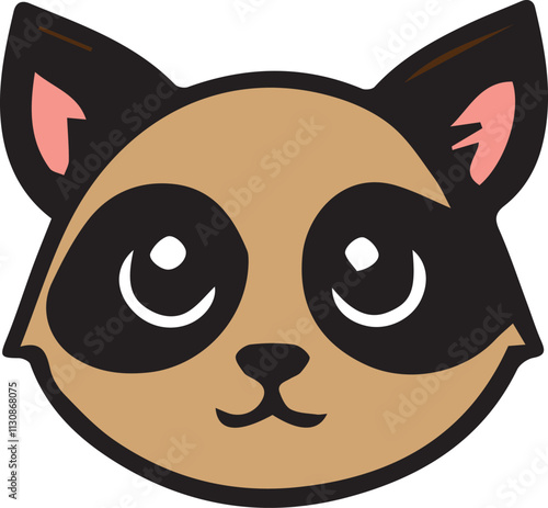 Cute adorable raccoon cartoon character vector illustration, funny racoon flat design template isolated on white background