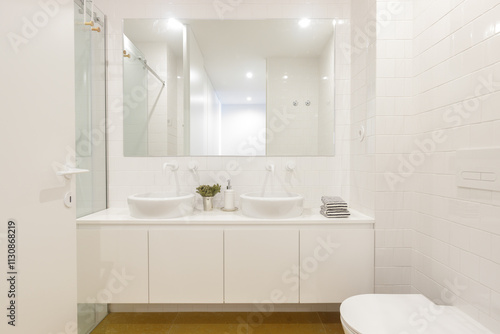 Wallpaper Mural Stylish bathroom showcasing glass shower Torontodigital.ca