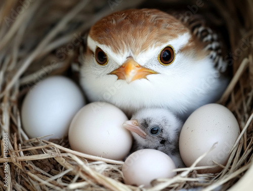 A detailed guide to bird breeding, showing how conservationists carefully monitor nests, eggs, and hatchlings to ensure healthy populations. photo