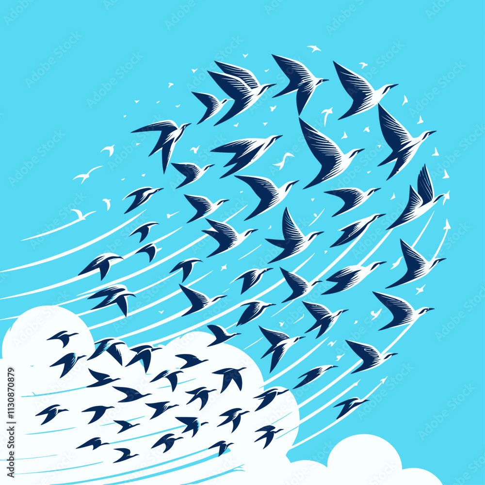 Obraz premium shape made of birds