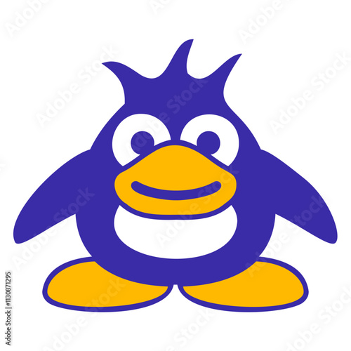 Penguin Cute Baby Child Toddler Happy Cool Looking Design Lover Art Vector Illustration Card T-Shirt Poster Sticker Graphic Print Decorative Drawing Isolated Logo Decoration Symbol Creative Cool Styl