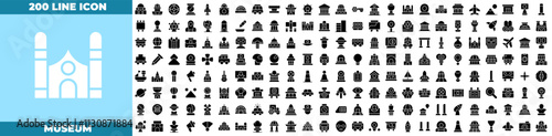 Museum Solid Editable Icons set. Vector illustration in modern thin solid style of museum icons: museum, exhibit, gallery, etc