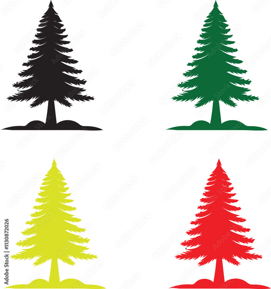 Fototapeta premium christmas trees set