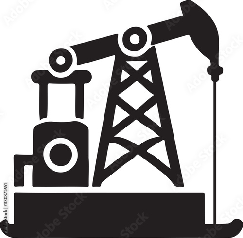 oil pump icon logo silhouette design vector art illustration