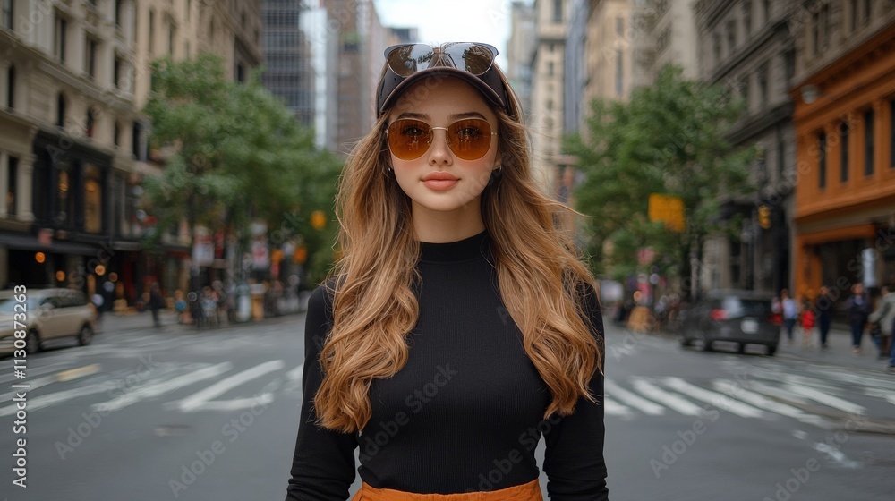 Obraz premium Vivid holographic tourist guide experience urban environment lifestyle content city streets modern viewpoint immersive technology