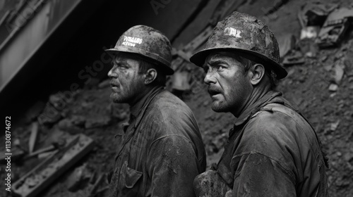 Coal Miners in the Depths of a Mine