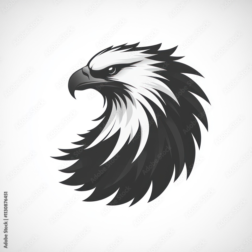 Obraz premium Black and white eagle head logo design. (1)
