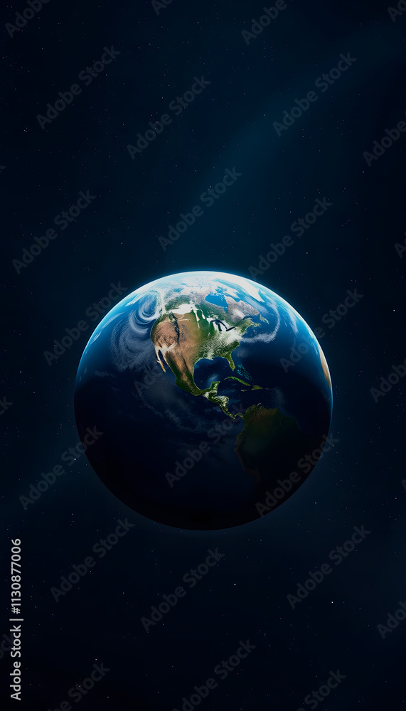 Fototapeta premium Earth and space, studio lighting, with white tones