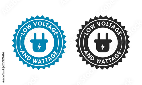 Low voltage and wattage badge design logo template illustration photo