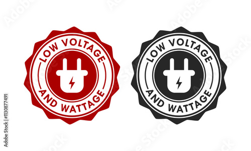 Low voltage and wattage badge design logo template illustration photo