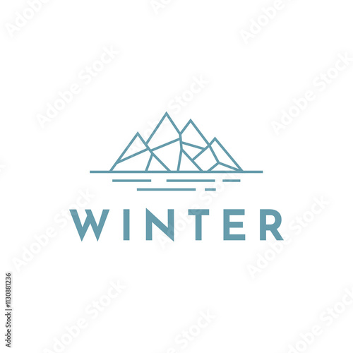 Iceberg mountain logo, Mountain snow logo vector