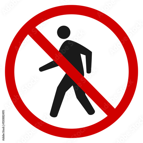 No pedestrain crossing sign vector illustration