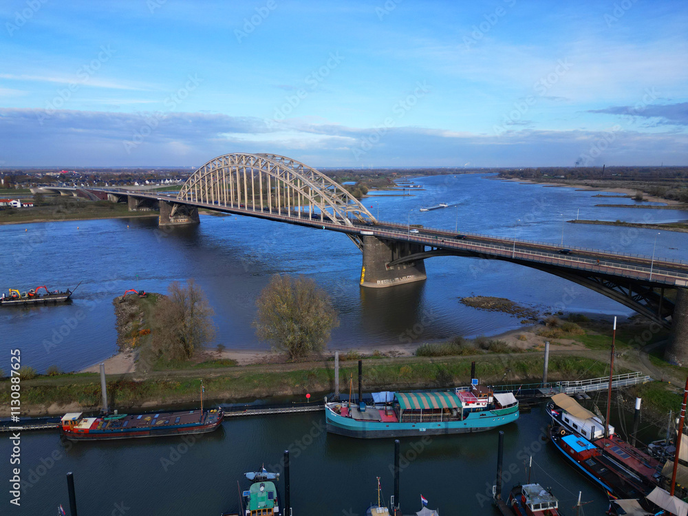 Obraz premium Historic Charm Meets Modern Life, Nijmegen Aerial View