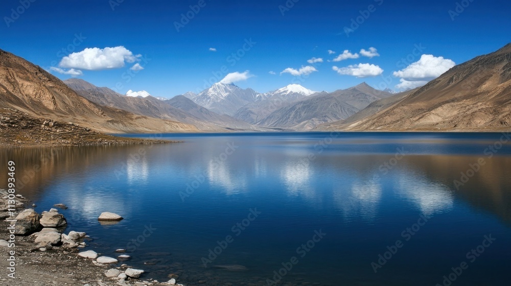 Serene Mountain Lake with Clear Reflections Serene Mountain Lake with Clear Reflections