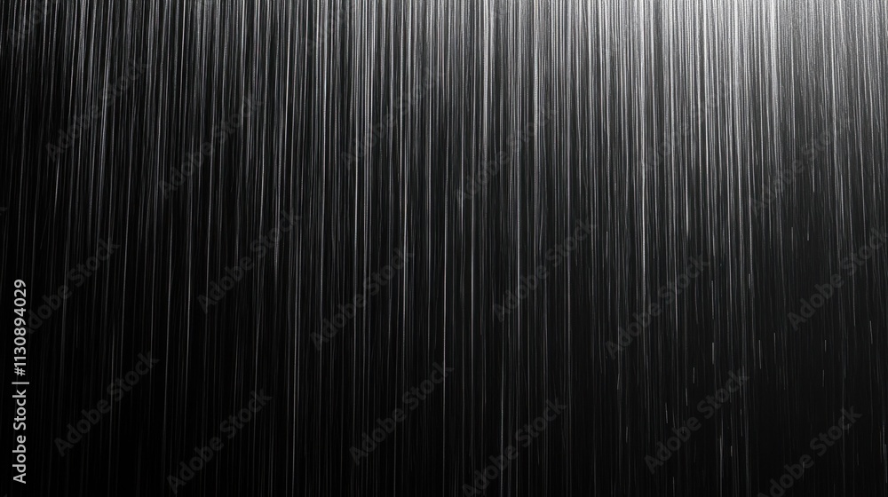 Fototapeta premium Moody Rain Overlay on Black Background for Dramatic Effect