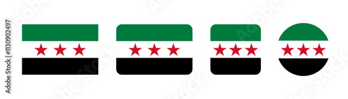 Flag of Syria. National Syrian flag icon set